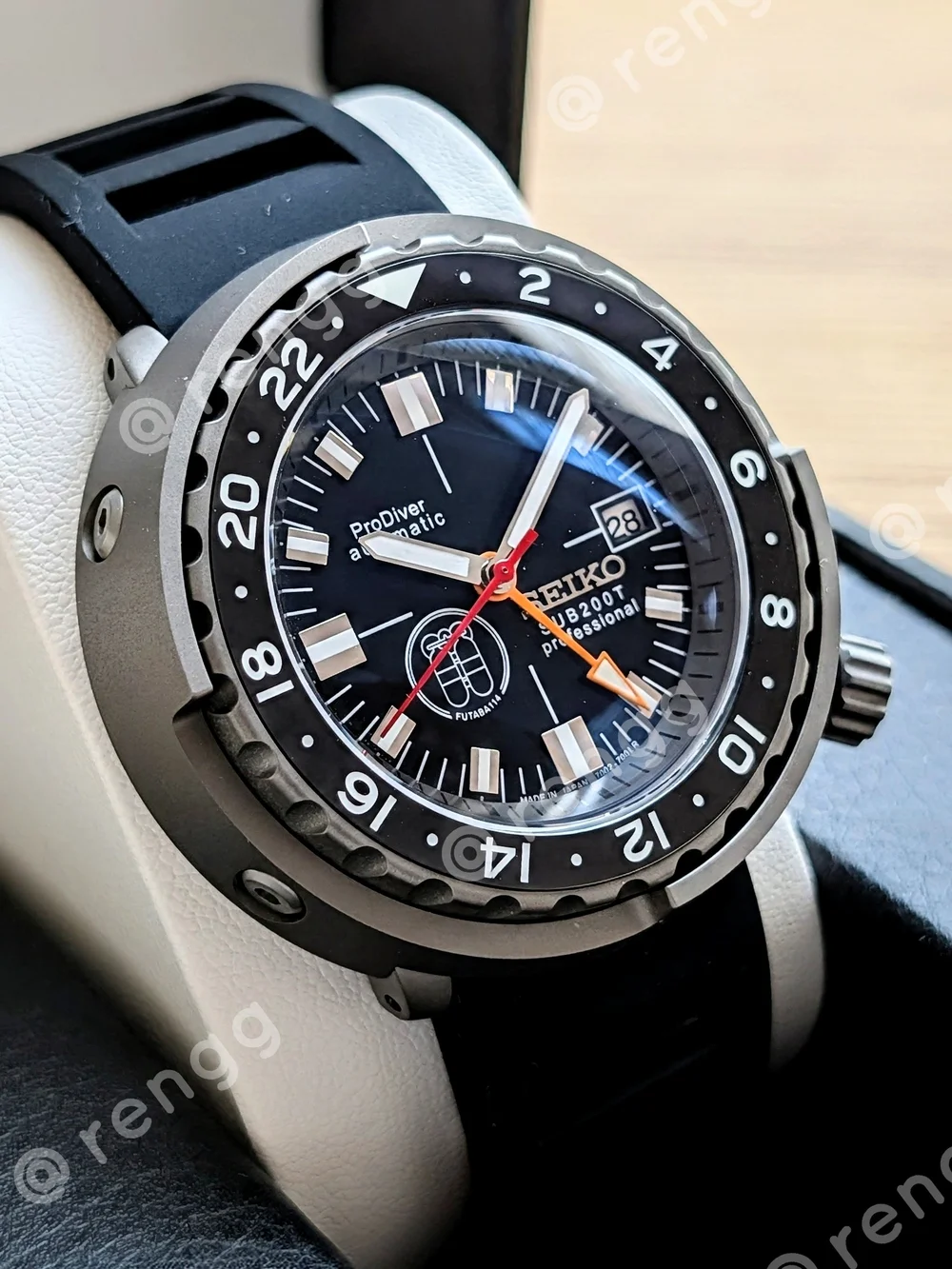 47mm Titanium GMT Tuna Seiko ProDiver Automatic Black Men's Mod Watch Sapphire